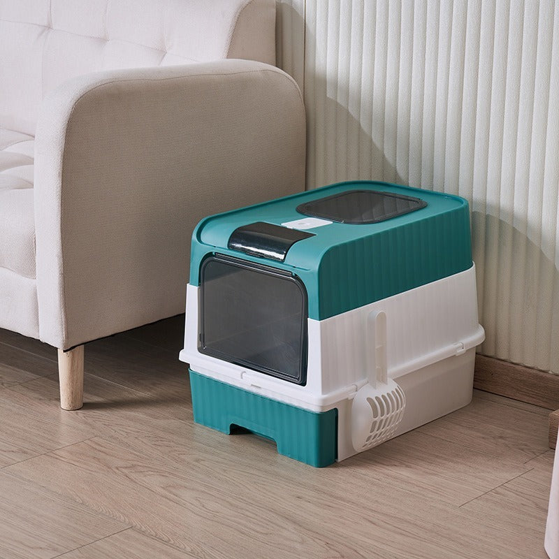 Self Pickup Cat Litter Box with Magic Cube Design - Multiple Colors Available