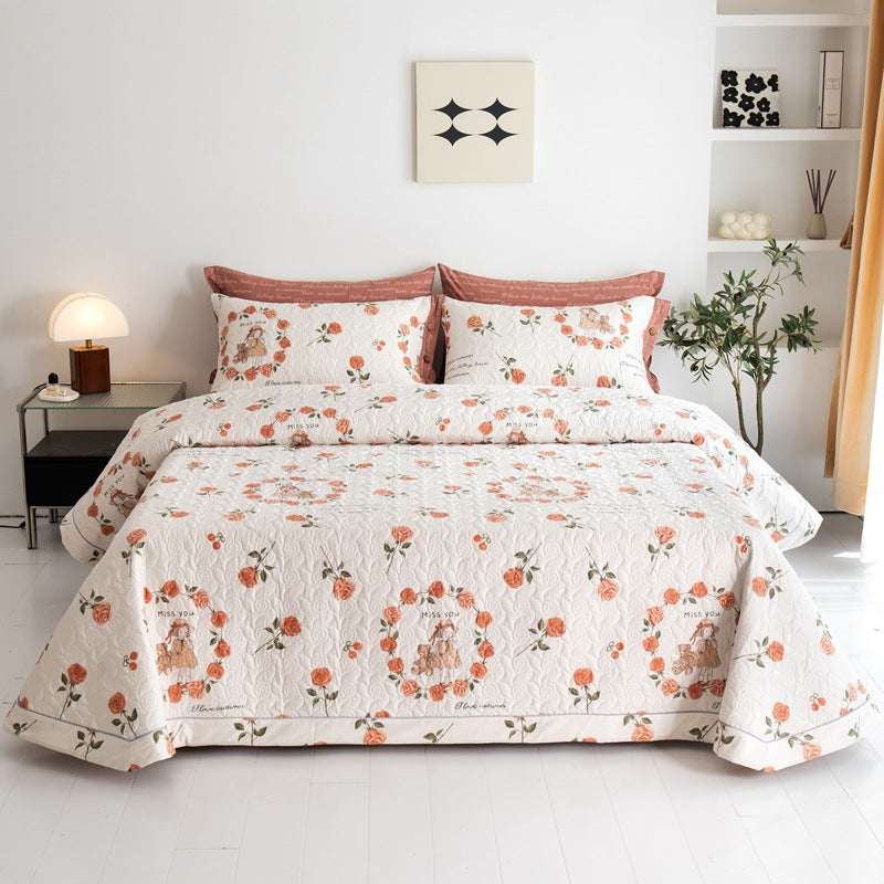 Cotton Quilted Bed Comforter Set - Multiple Sizes & Styles