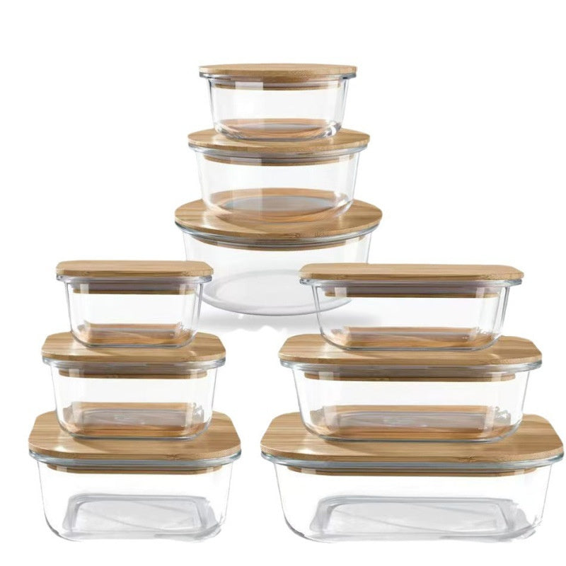 Glass Lunch Box Set with Microwave Heating - Multiple Sizes