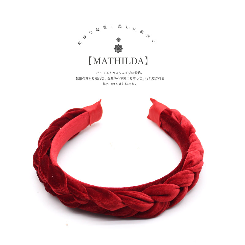 Velvet Braided Headband - Multiple Colors