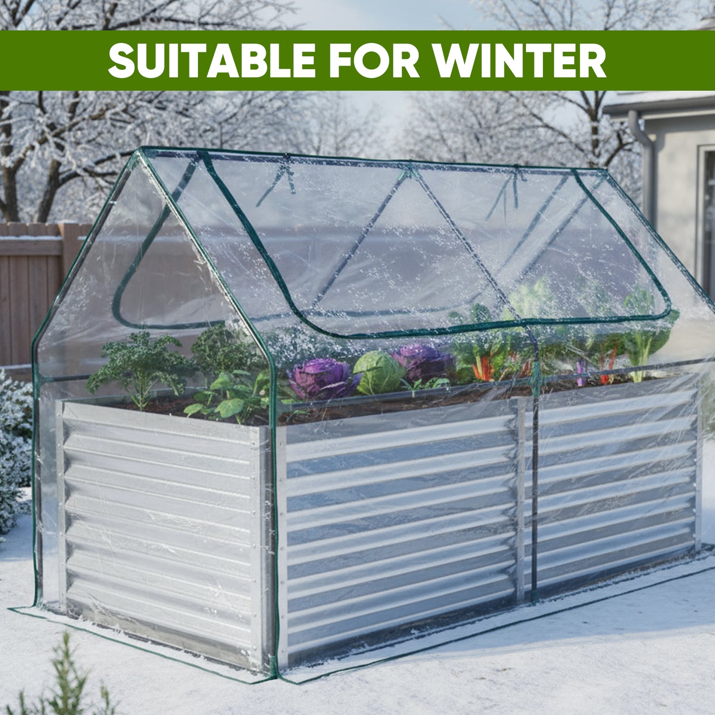Greenhouse with Double Zipper Doors Waterproof UV Protection for Flowers, Vegetables & Herbs - Multiple Sizes