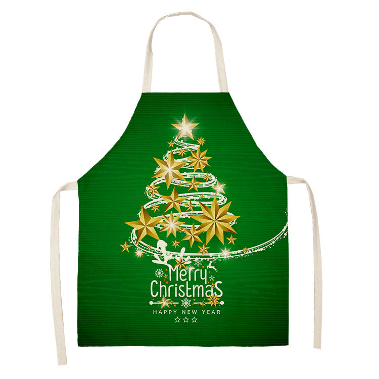 Christmas Dog Linen Apron for Kitchen Household Storage - Multiple Sizes & Styles