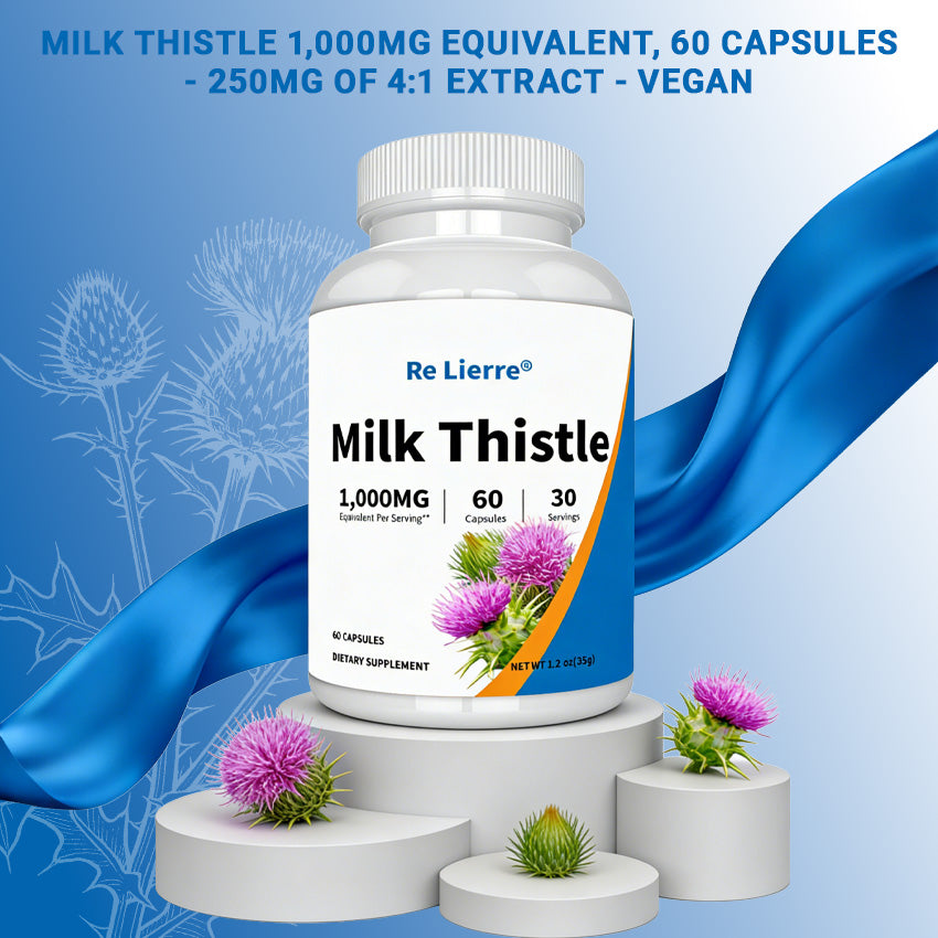 Milk Thistle Supplement - 1000mg Herbal Nutritional Support - 60 Capsules