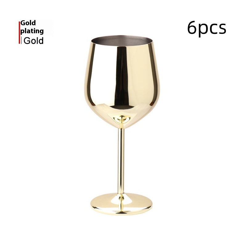 500ml High-Leg Drop-Resistant Copper Plated Wine Glass - European Style