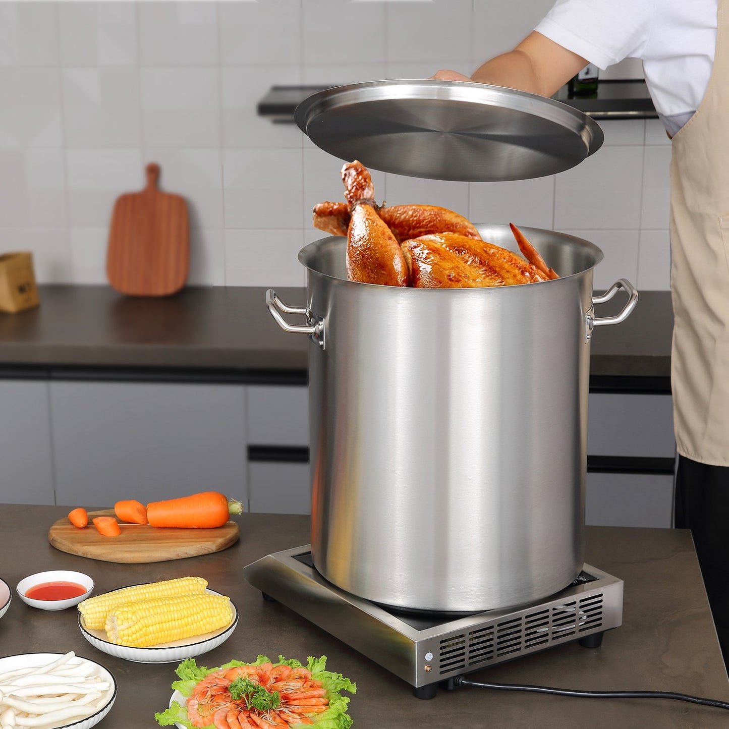 42 Quart Stainless Steel Stockpot - Heavy Duty Cooking Pot