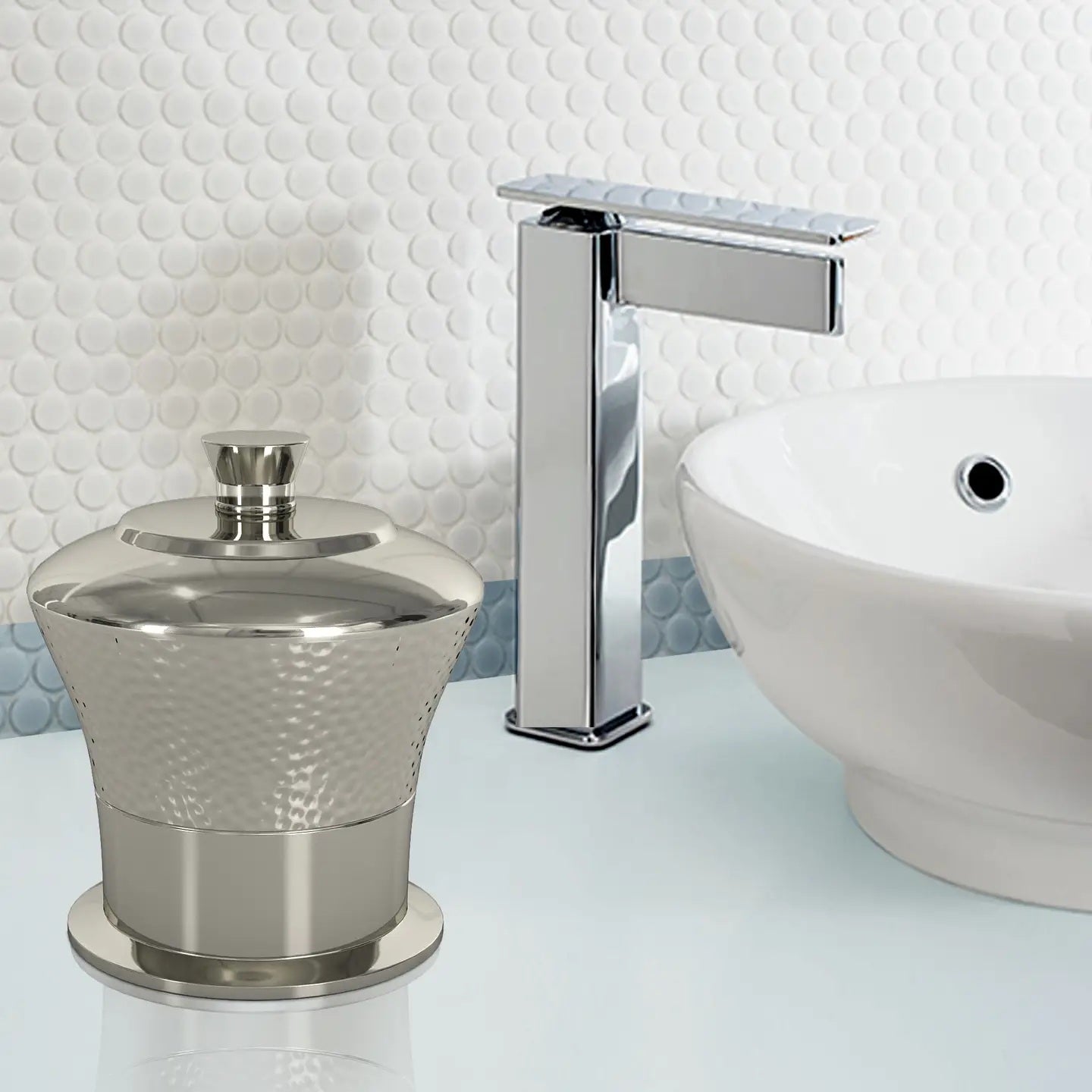Classic Stainless Steel Vanity Jar Stylish Storage For Cotton