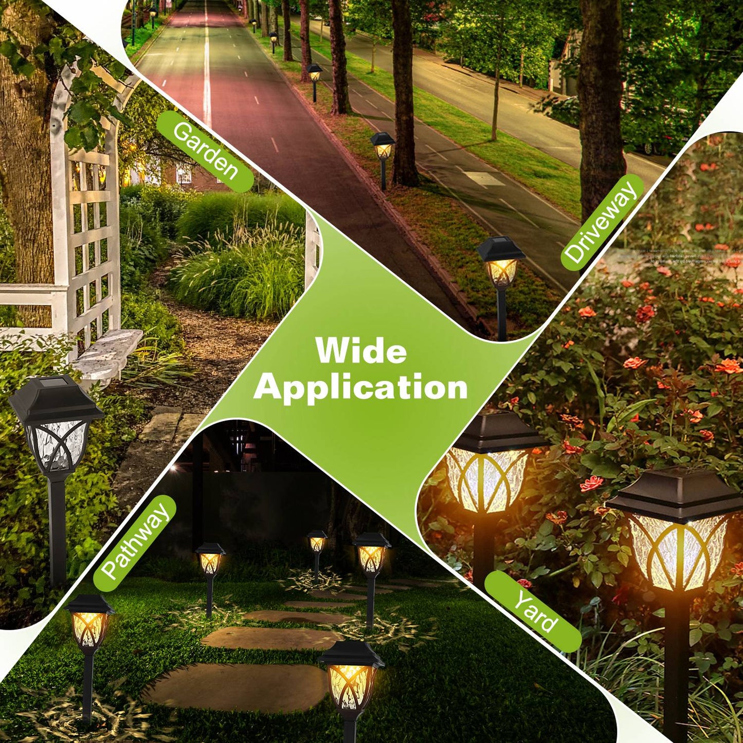 6 Pack Solar Powered Outdoor Pathway Lights Waterproof Landscape Garden Lamps