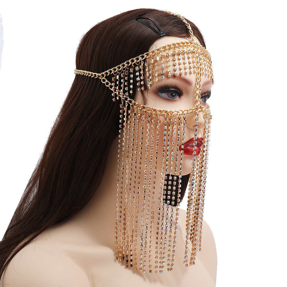 Punk Rhinestone Fringed Headband - Multiple Colors