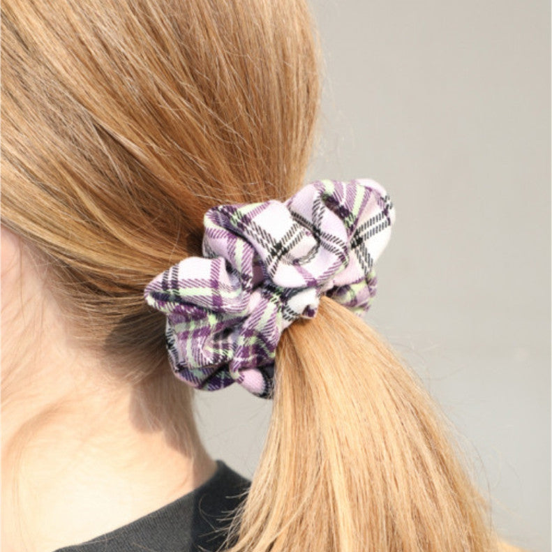 Plaid Print Cotton Hair Tie
