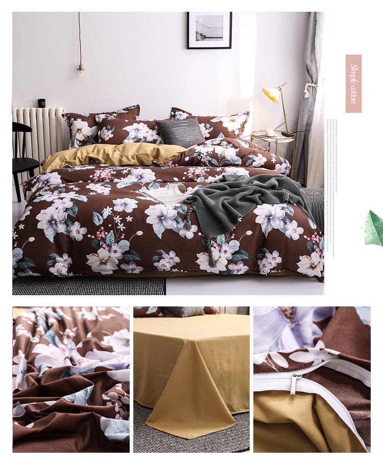 Aloe Cotton Bedding Sheets Set - Four-Piece Bed Linen for Home