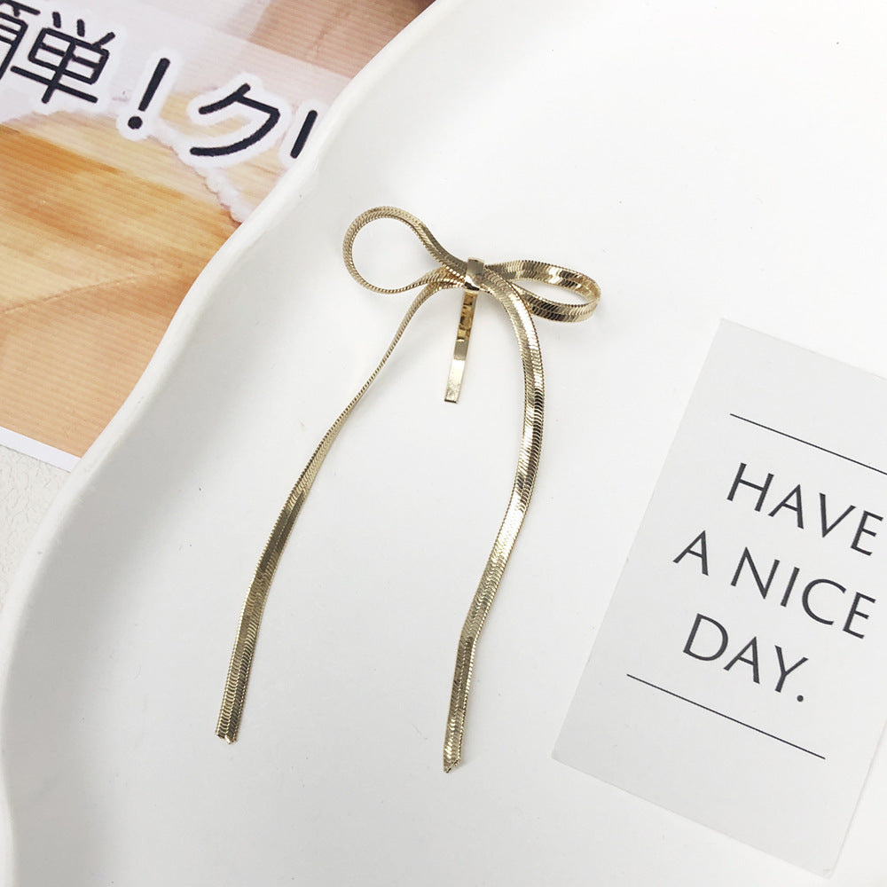 Bow Barrette Hair Clip with Tassel