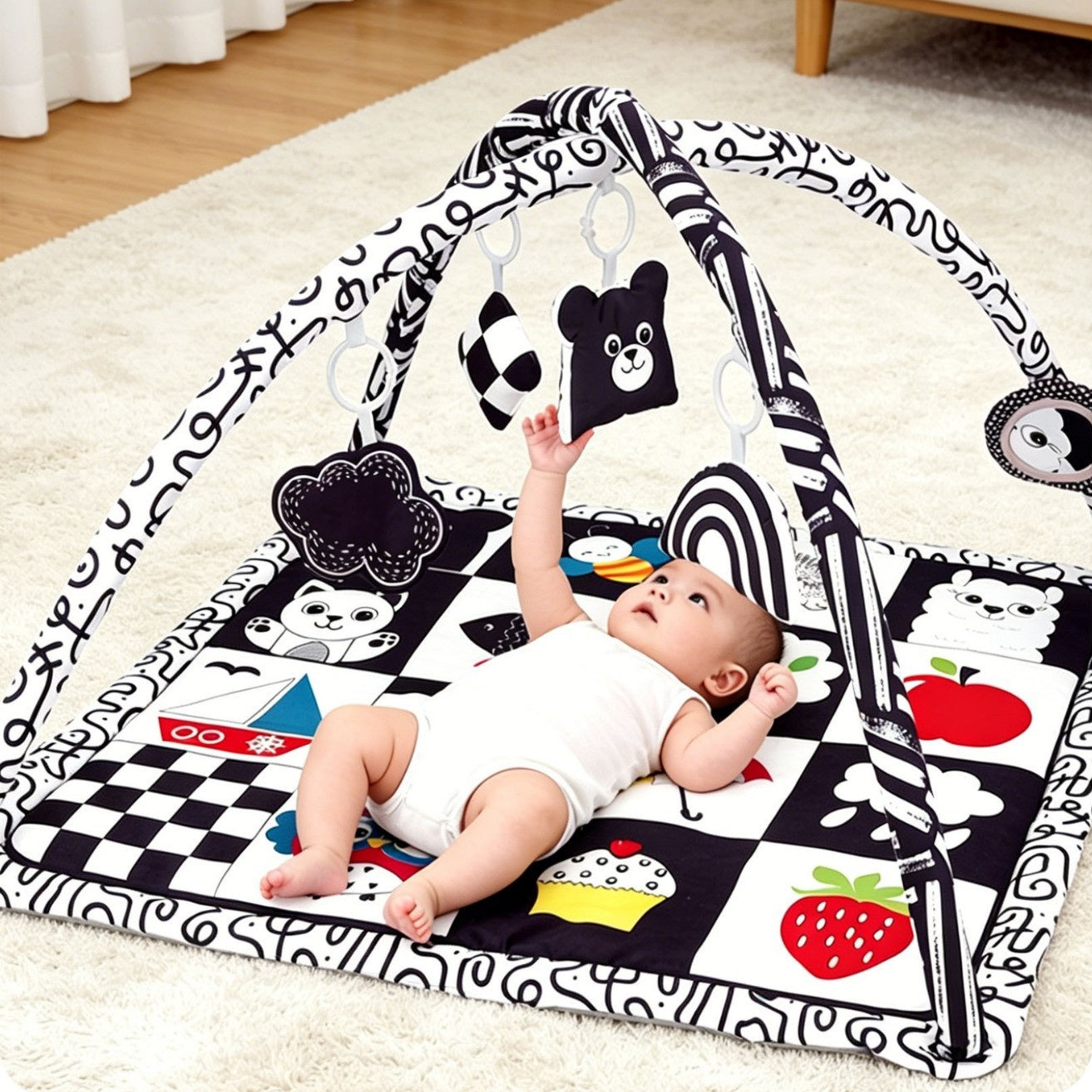 Machine-Washable Cartoon Crawling Mat Game Blanket Floor Mat - Foldable & Thickened