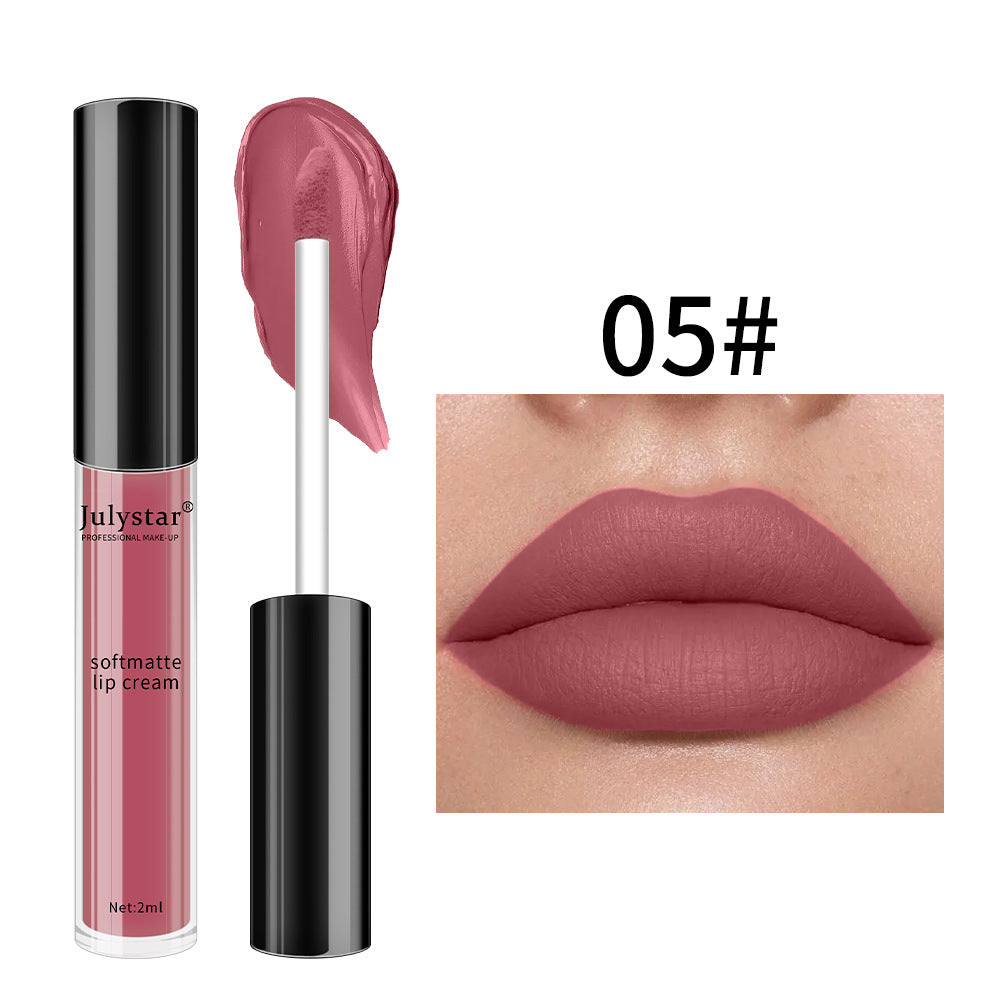 Matte Finish Lip Lacquer Set - Non-Fade, Nonstick, 2ML Lip Gloss