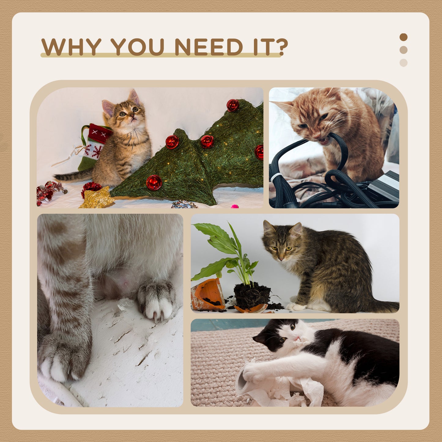Indoor Cat Tree with Scratching Posts and Cozy Condo - Beige