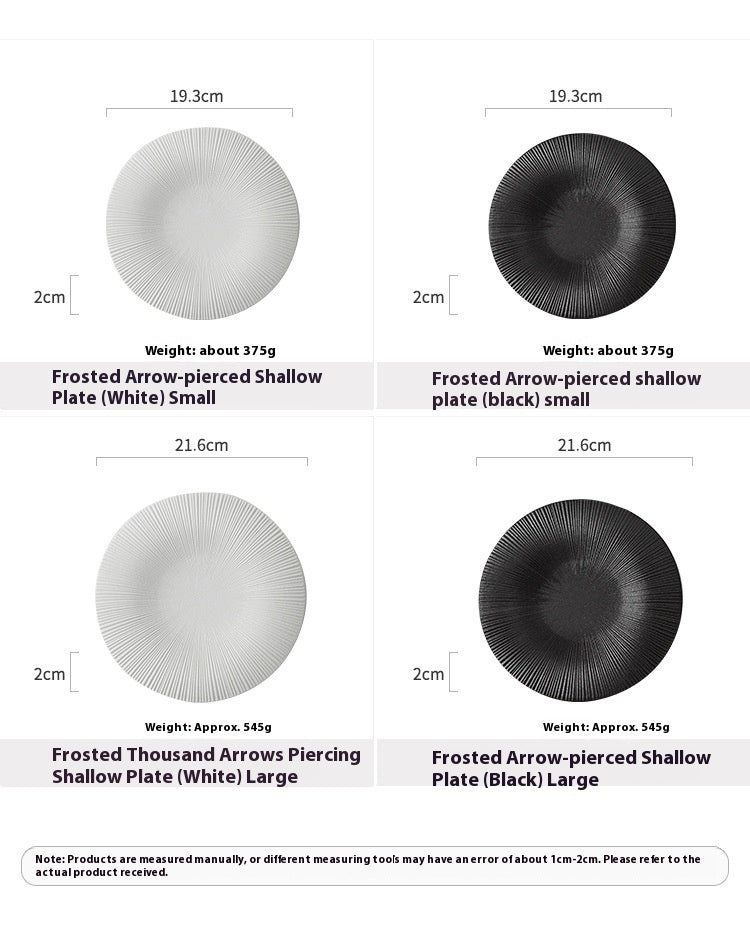 Ceramic Western Food Plate Set - Porcelain Dinner Flat & Shallow Plates