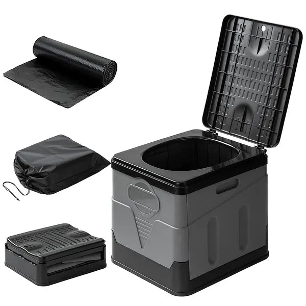 Portable Outdoor Toilet - Foldable Emergency Potty with Carry Bag