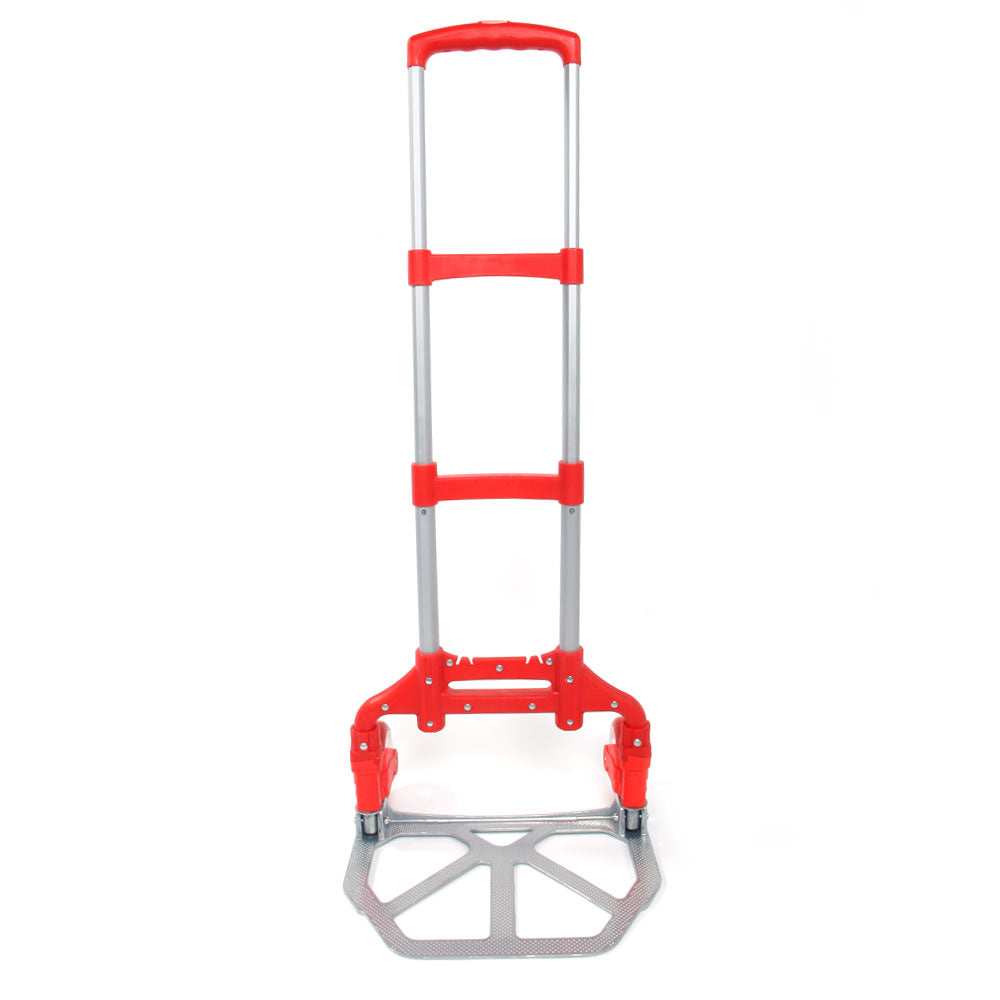 Foldable Aluminum Hand Truck with 165 lbs Capacity - Red Portable Trolley