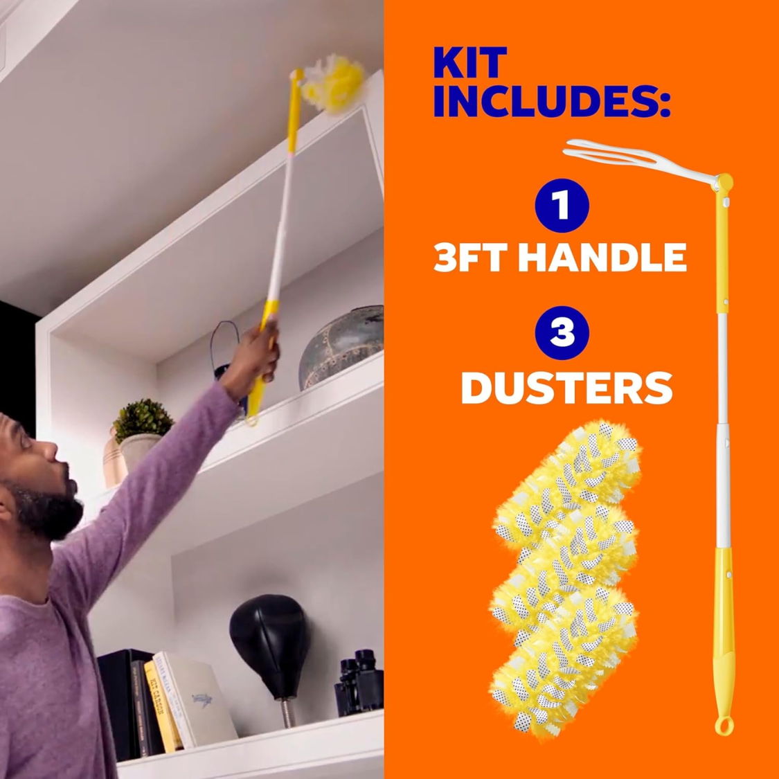 Extendable Duster Kit with 3 ft Handle & 3 Refills