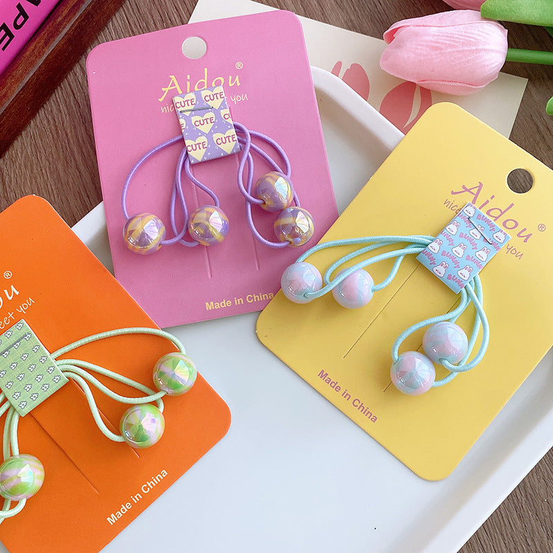 Children's Colorful Bead Hair Accessories - Hair String with Plastic Beads
