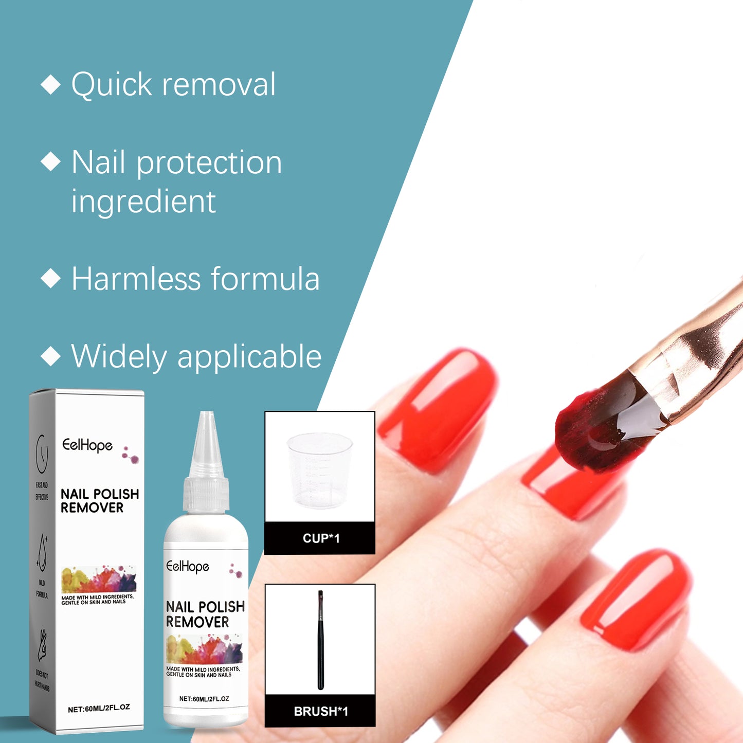 Gentle Nail Polish Remover Gel with Vitamin E - 85g Fast Acting Formula