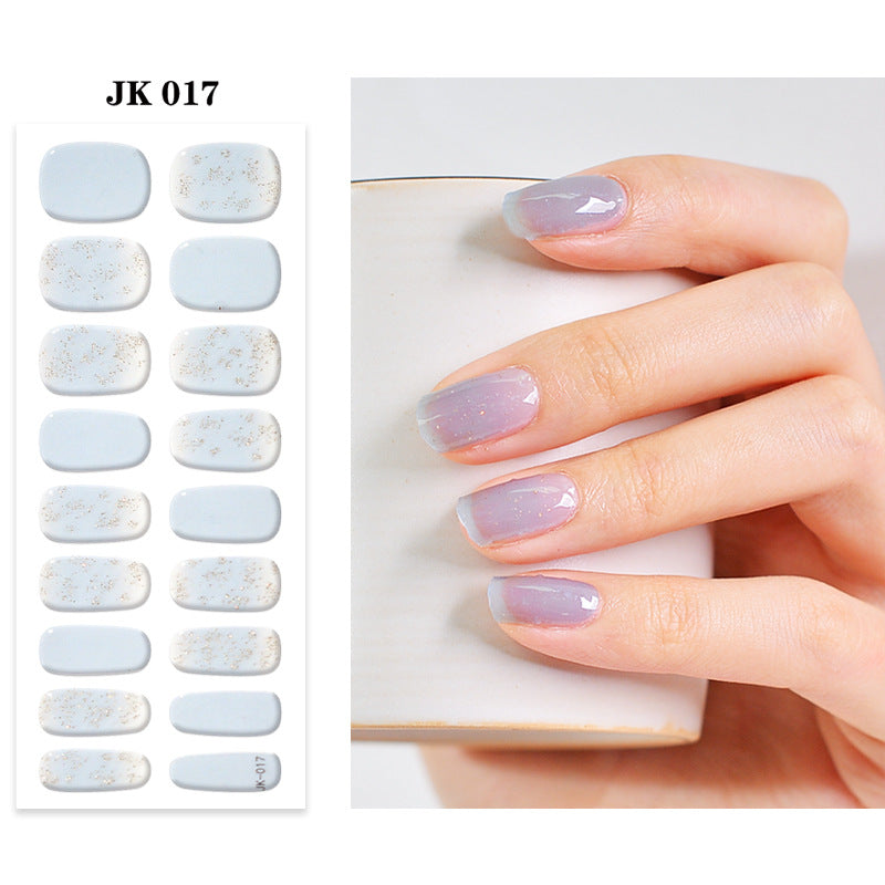 Waterproof Nail Sticker Set - Durable Semi-Baked UV Gel Art for Nails