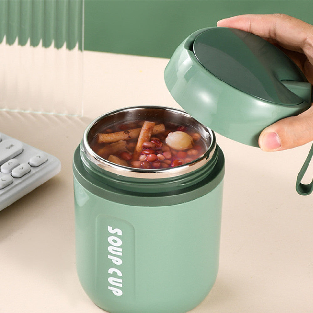 Stainless Steel Vacuum Cup with Lid and Spoon, Insulated Drinkware for Travel