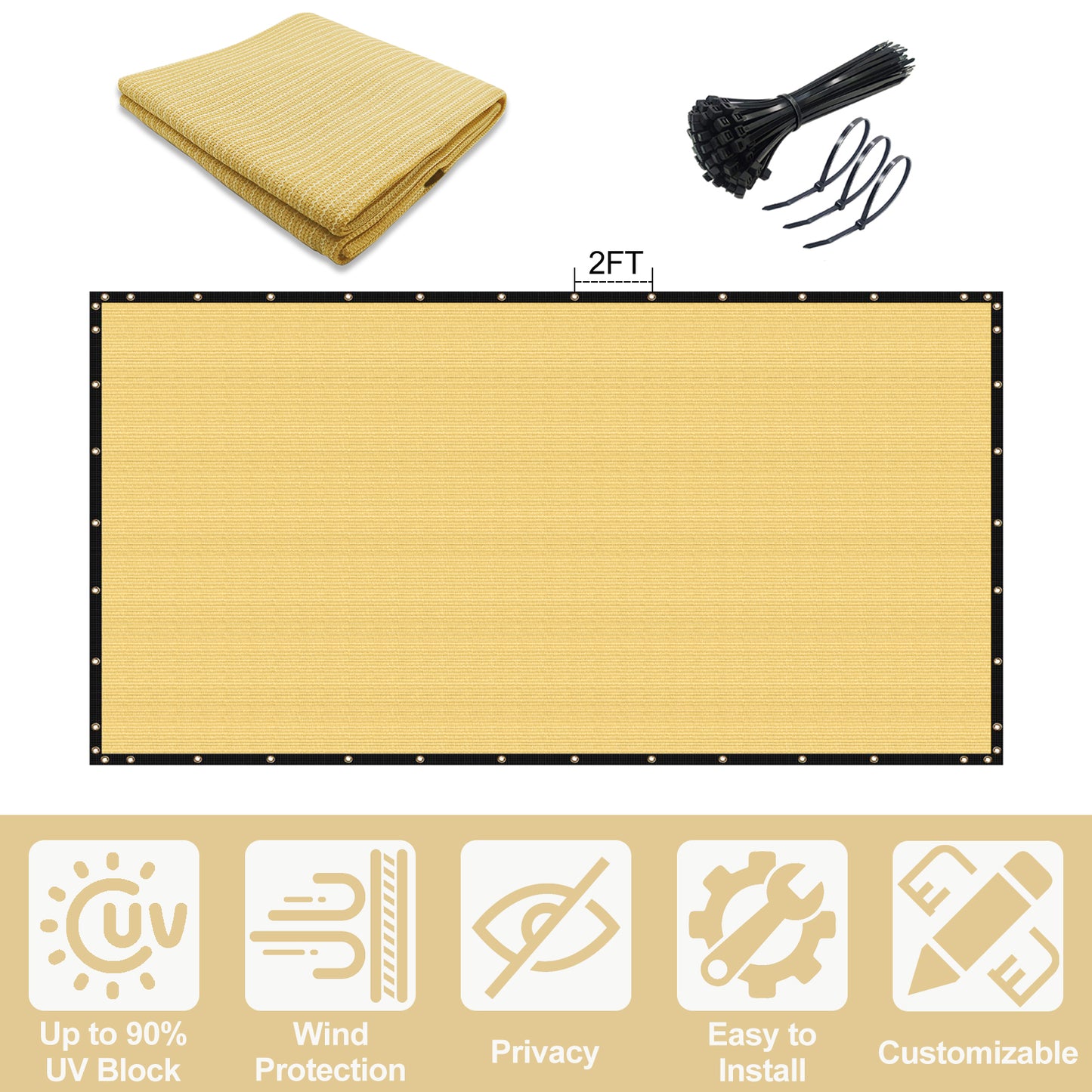 8x50ft Privacy Fence Screen - Sun-Resistant HDPE Garden Barrier, Multiple Colors