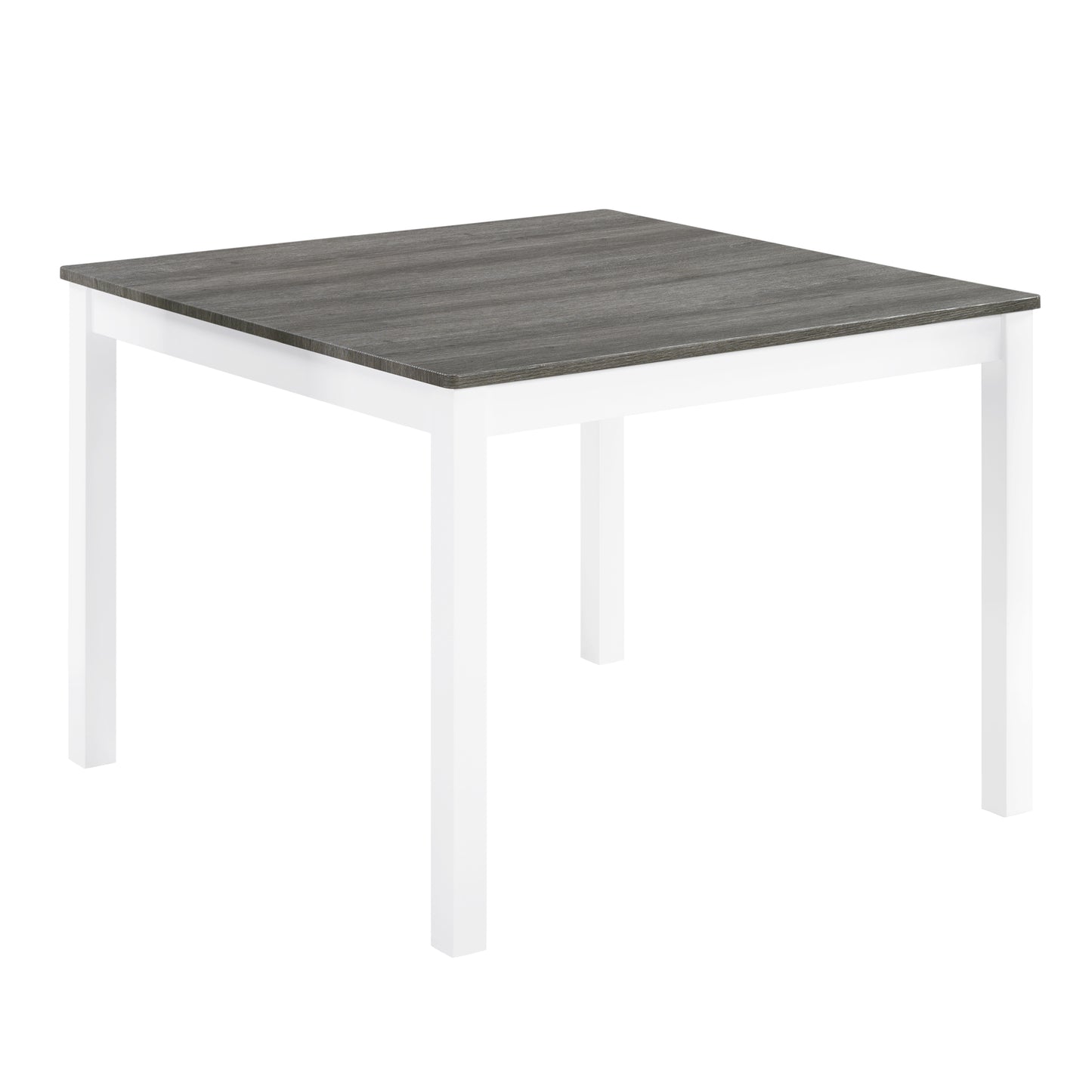 5-Piece Wooden Dining Table Set with 4 Chairs - Grey & White