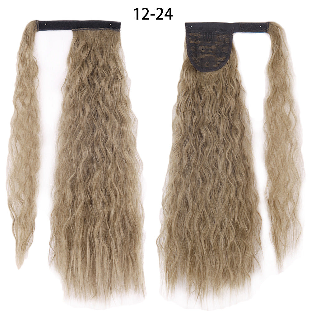 Water Wave Ponytail Wig with Velcro Band High Temperature Synthetic Hair