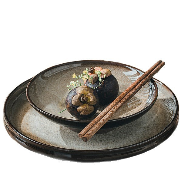 Heat Resistant Ceramic Storage Jar with Wood Texture - Modern Japanese Style