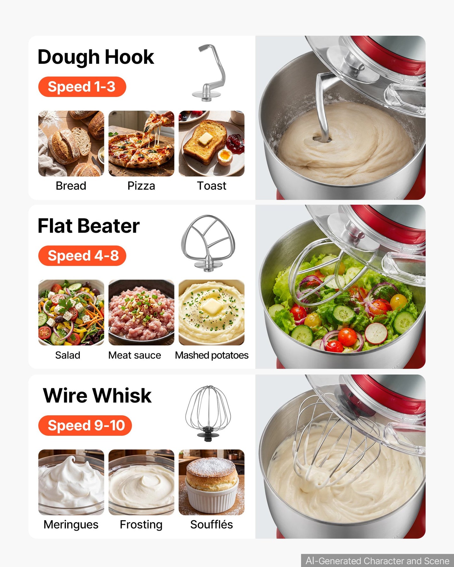 5.3 Qt Tilt Head Stand Mixer 400W with Stainless Steel Bowl & Accessories