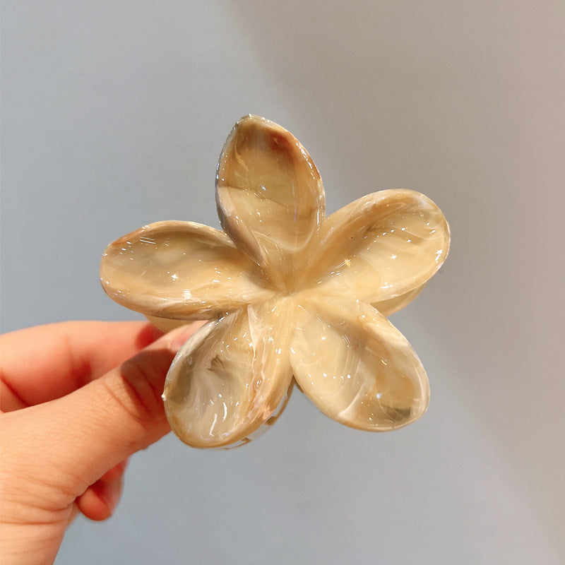 8cm Hair Barrette with Marble Blooming Pattern for Women - Multiple Colors