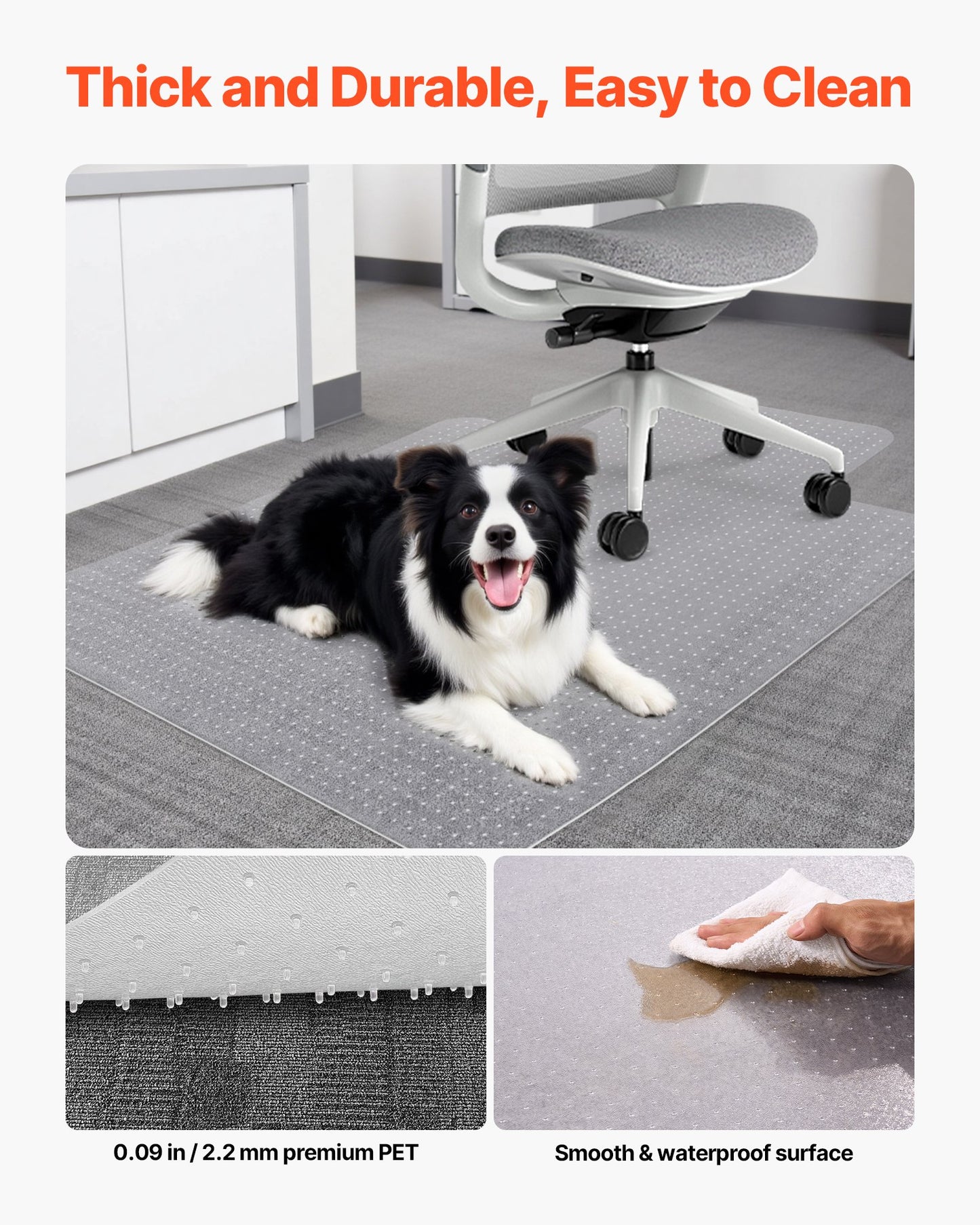 36 x 48-Inch Chair Mat for Carpeted Floors - Non-Slip Design