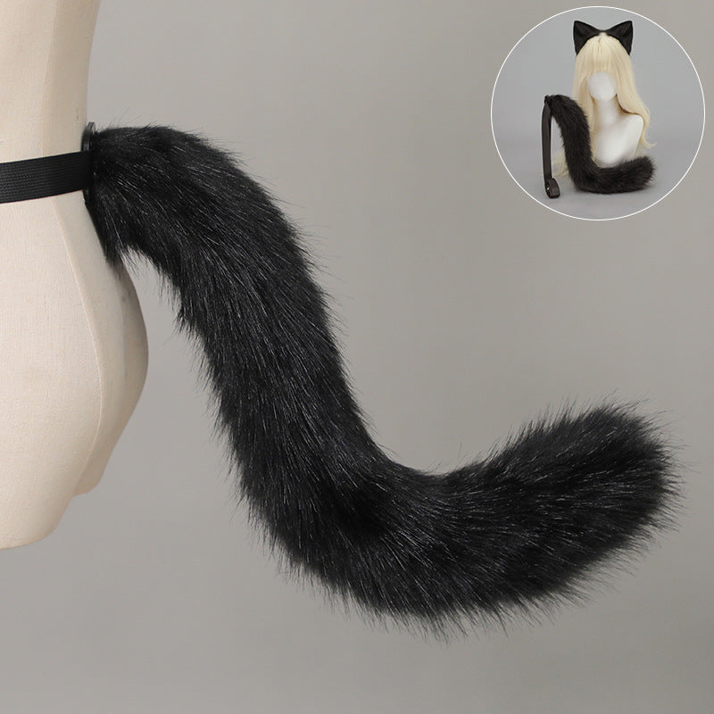 Cat Ear Headband and Tail Set - Plush, Trendy Cat Costume Accessory