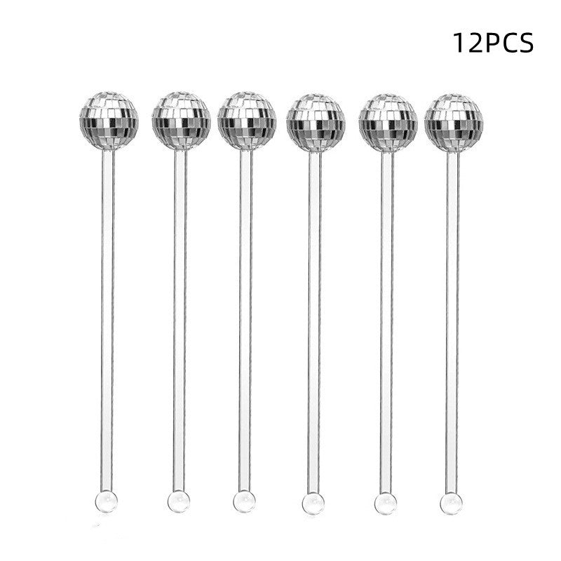 Disco Cocktail Muddler Set - Silver Party Barware Tools for Events