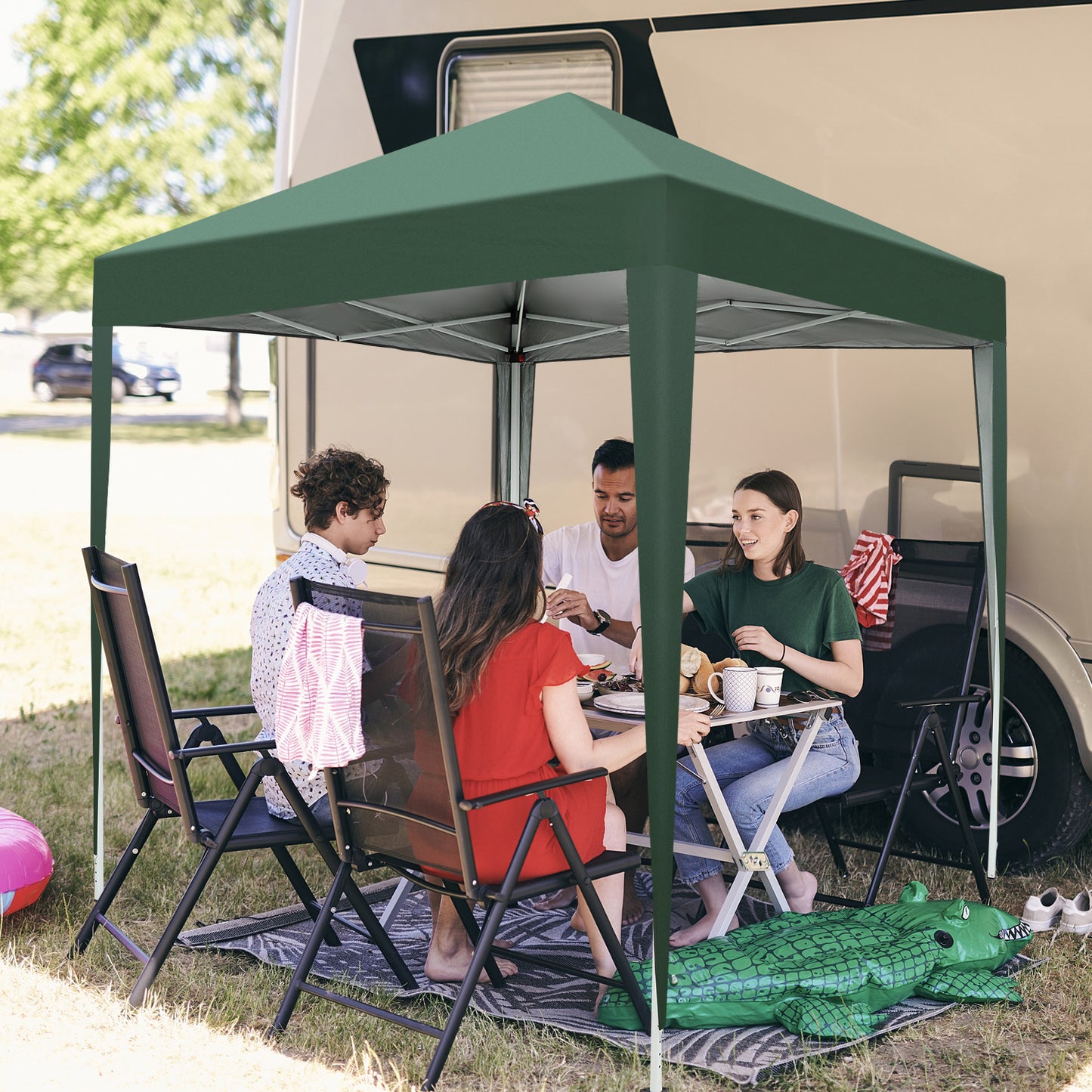 Green Waterproof Folding Tent - 2x2m for Outdoor Events
