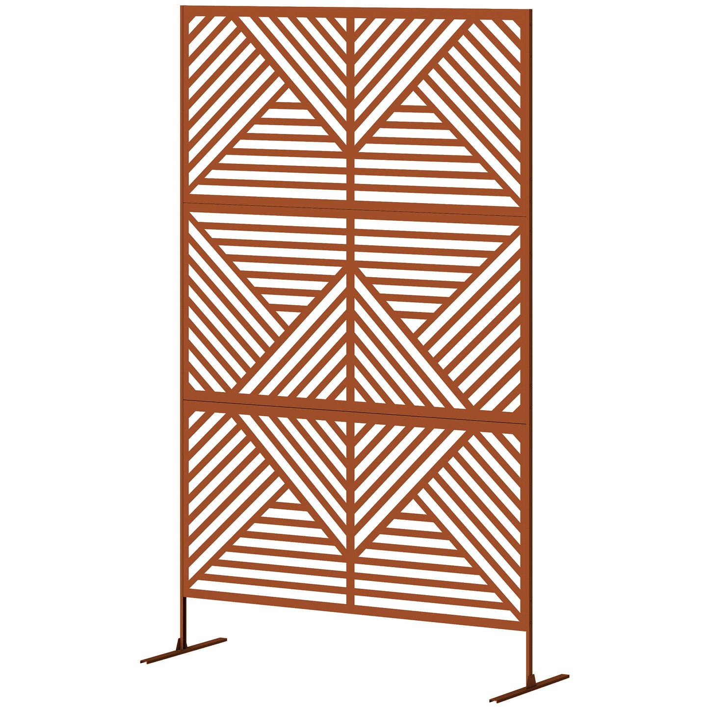 Outdoor Privacy Screen with Trellis - Brown Rhombus Design