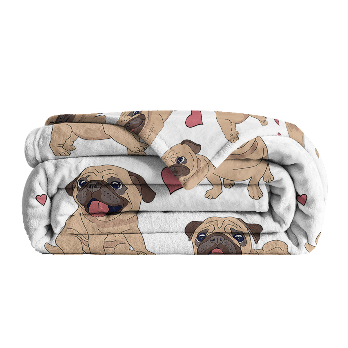 Cute Cartoon Lapdog Blanket - Soft Polyester & Flannel Fleece