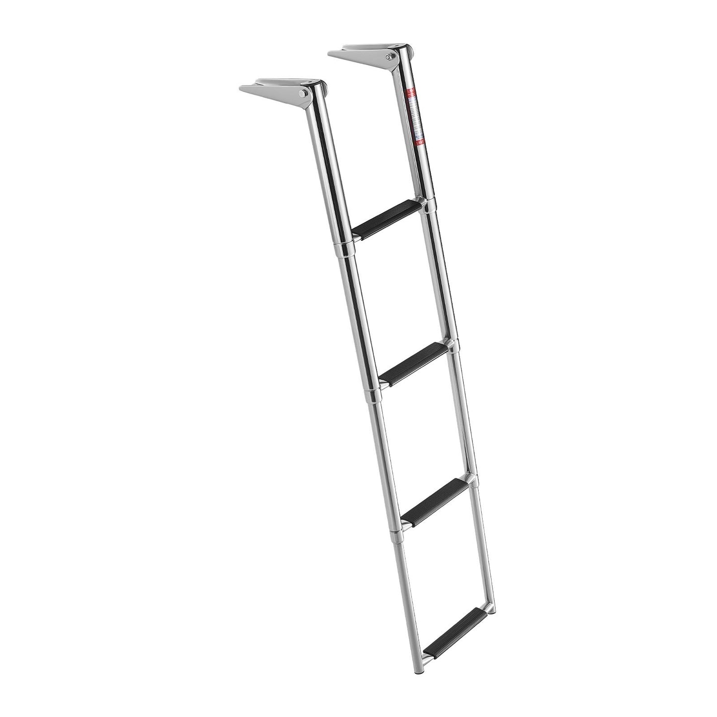 Stainless Steel Telescoping Boat Ladder - 4 Steps, Heavy Duty, Anti-Slip Deck Ladder for Marine Use