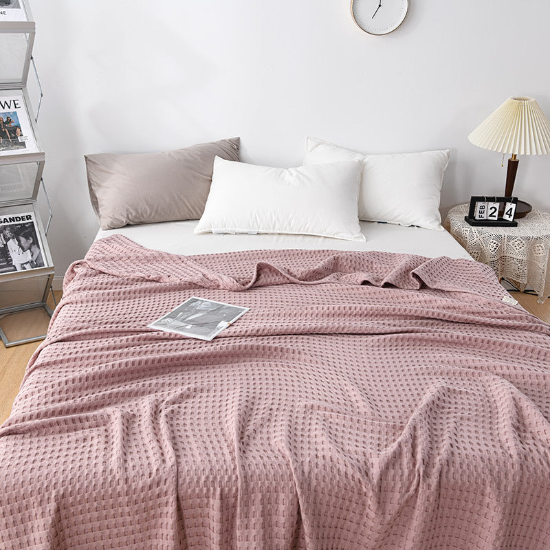 Pure Cotton Waffle Towel Blanket for Bed and Home