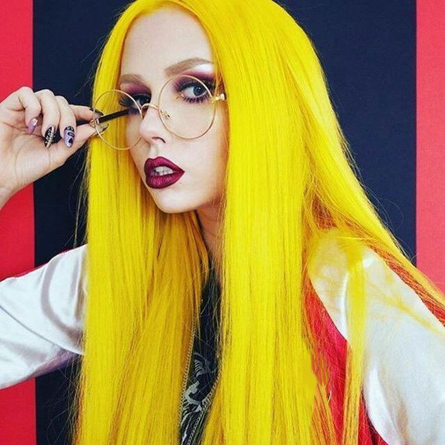 Yellow High Temperature Synthetic Cosplay Wig