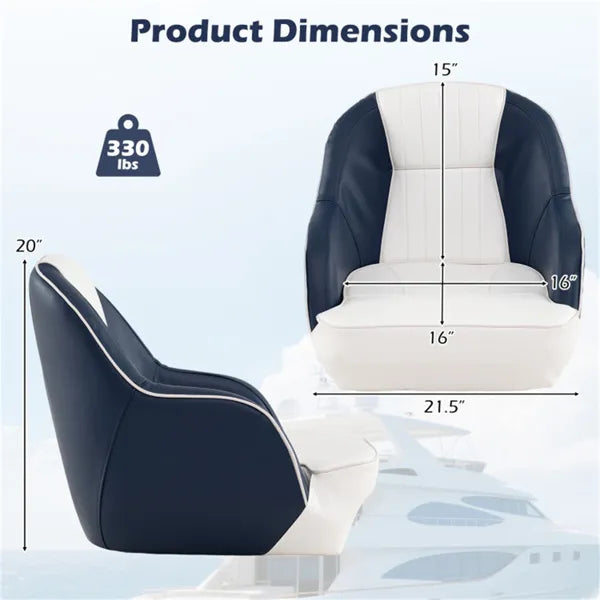 Universal Boat Seat with Mounting Screws and Washers - 5"x5"/5"x12"