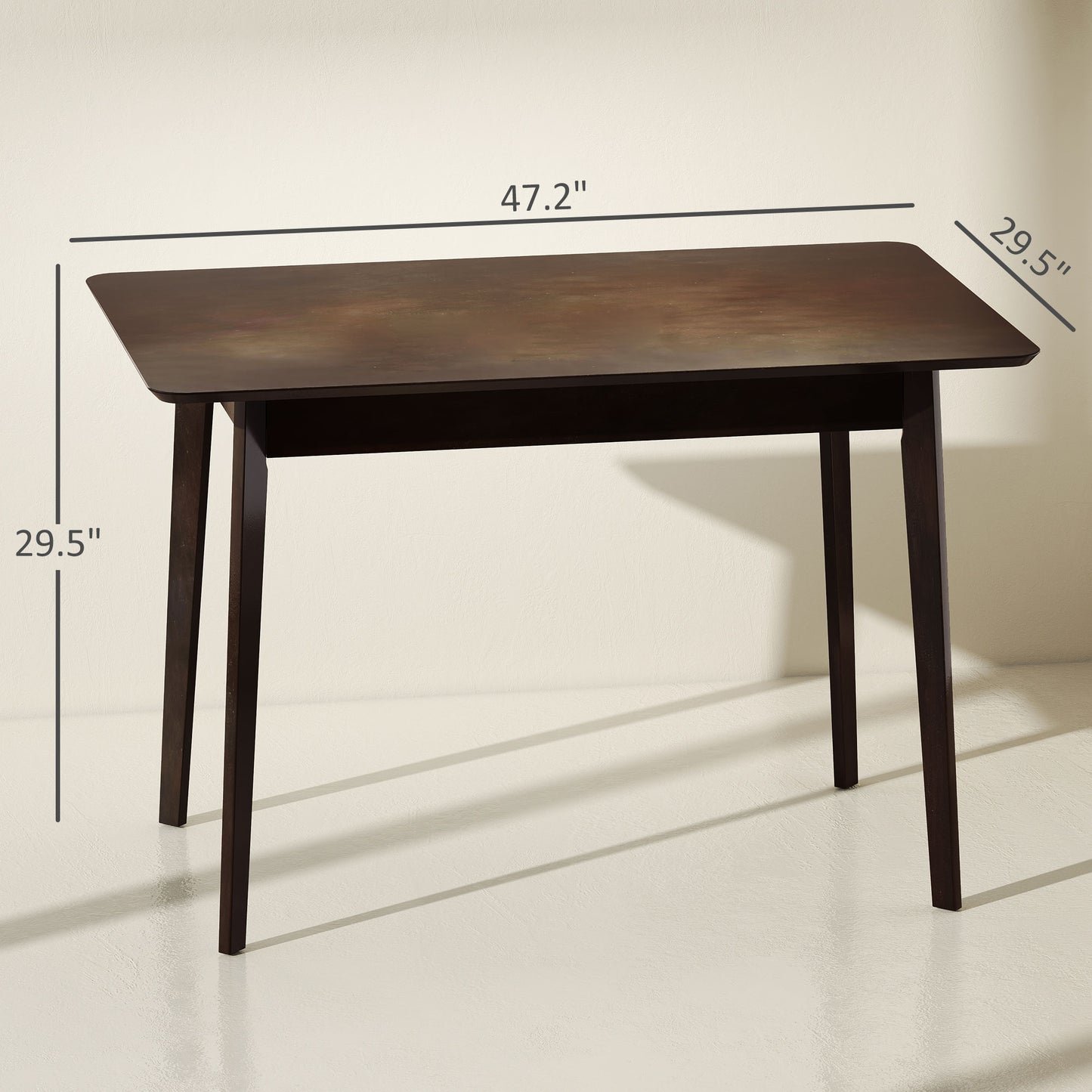 Mid-Century Modern 47.2" Dining Table - Dark Mahogany