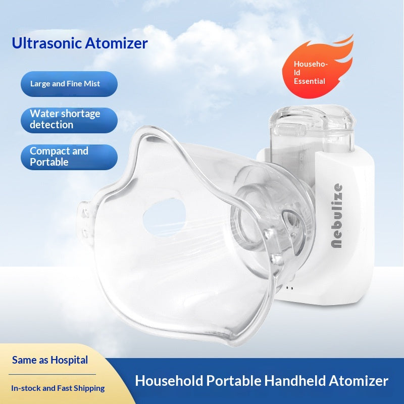 Portable Ultrasonic Nebulizer Mesh Inhaler Device Black