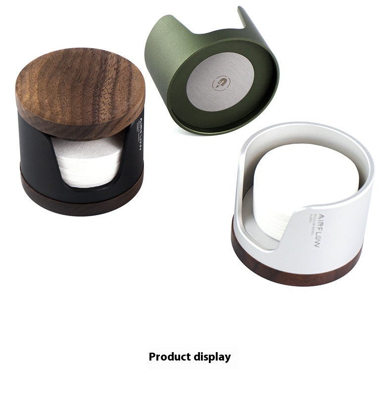 Universal Coffee Filter Paper Holder - Modern Aluminum & Wood Design