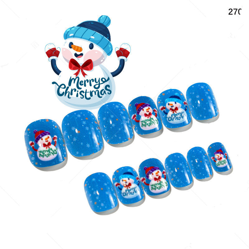 Christmas Kids Nail Stickers 24 Pieces Wearable Nail Art for Children