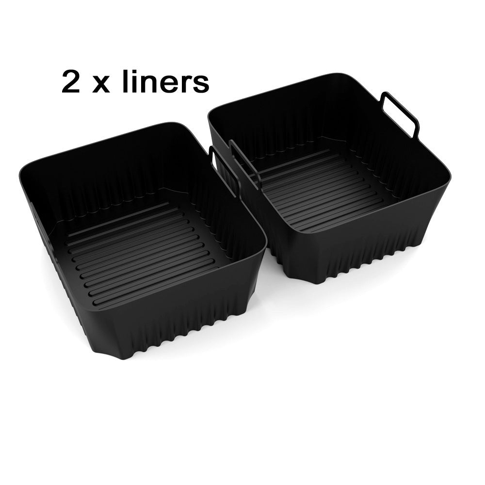 Foldable Air Fryer Baking Tray with Separation Pad - Multi-Size Silicone