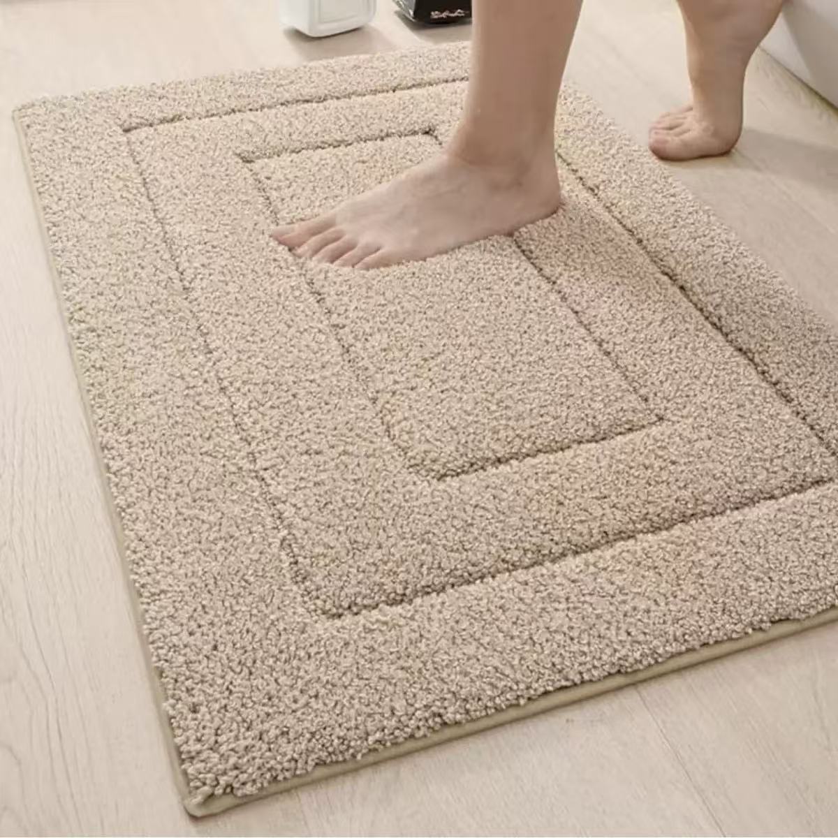 Cashmere-Like Bathroom Absorbent Floor Mat - Soft, Machine Washable, Multiple Sizes
