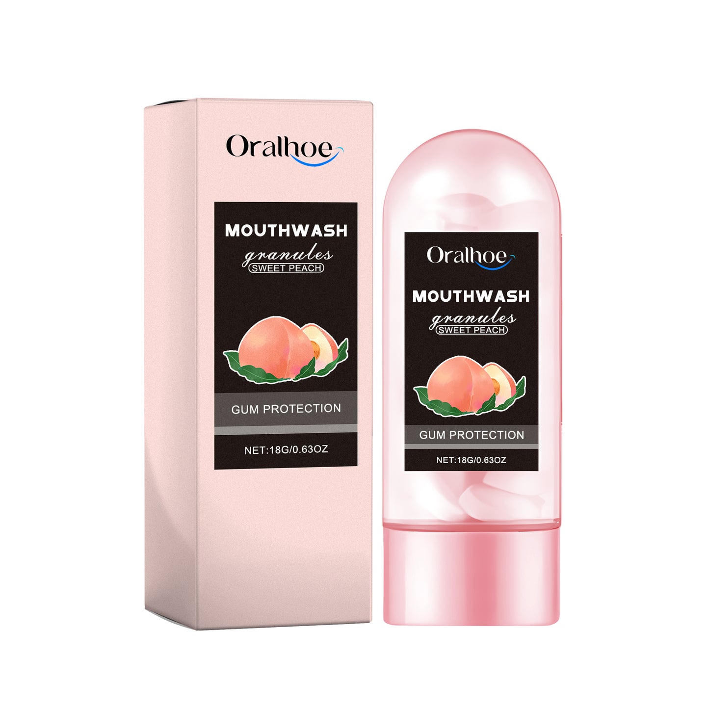 Peach Flavor Teeth Cleaning Mouthwash Pellets - Portable Oral Care