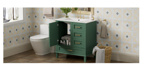 30" Bathroom Vanity Set with Sink Combo and Soft Closing Door